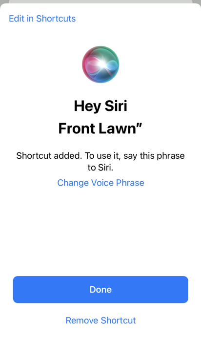 Add to Siri screen